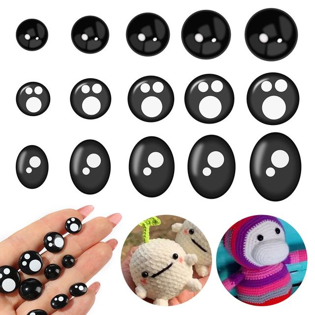 100 Pcs 8/12/14mm Kawaii Doll Eyes Cartoon Safety Eyes Nose Toy